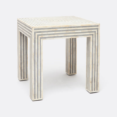 SIDE TABLE WHITE BONE & GRAY RESIN