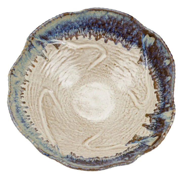 BOWL MILKY WHITE & PURPLE BLUE