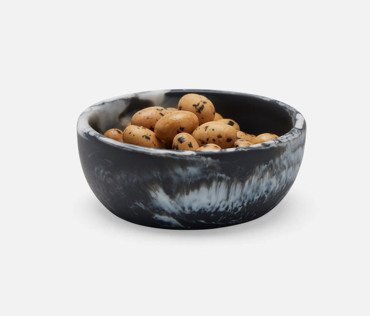 BOWL BLACK SWIRL RESIN