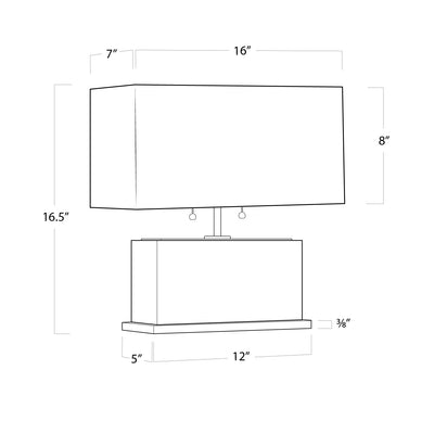 TABLE LAMP ALABASTER RECTANGLE