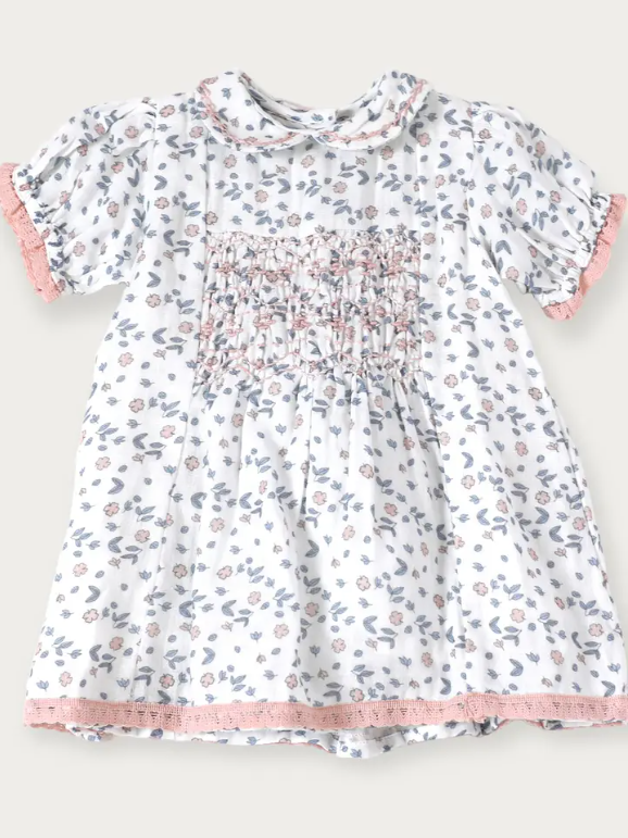 DRESS+BLOOMER BLUE/PINK FLORAL S/2 (Available in 3 Sizes)