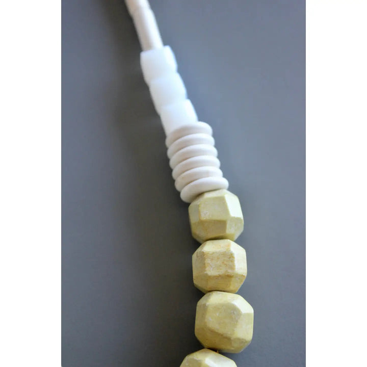 NECKLACE GREEN TURQUOISE AND GLASS GEOMETRIC