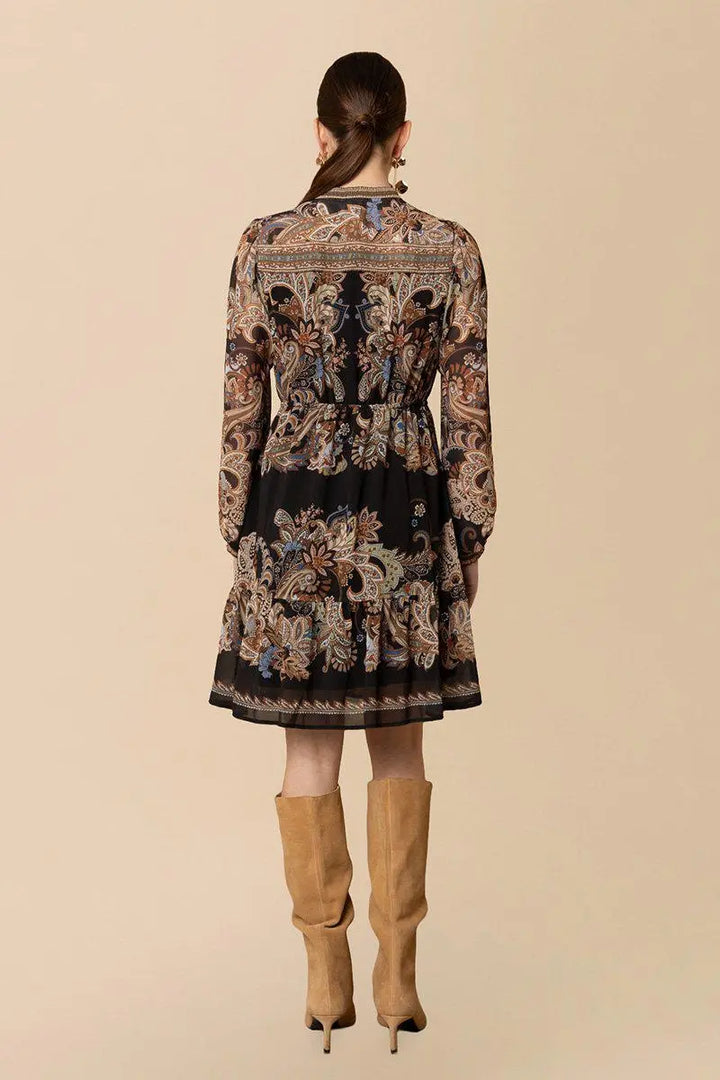 DRESS LONG SLEEVE SHORT BLACK