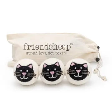 BLACK CATS DRYER BALLS W/ BAG SET/3