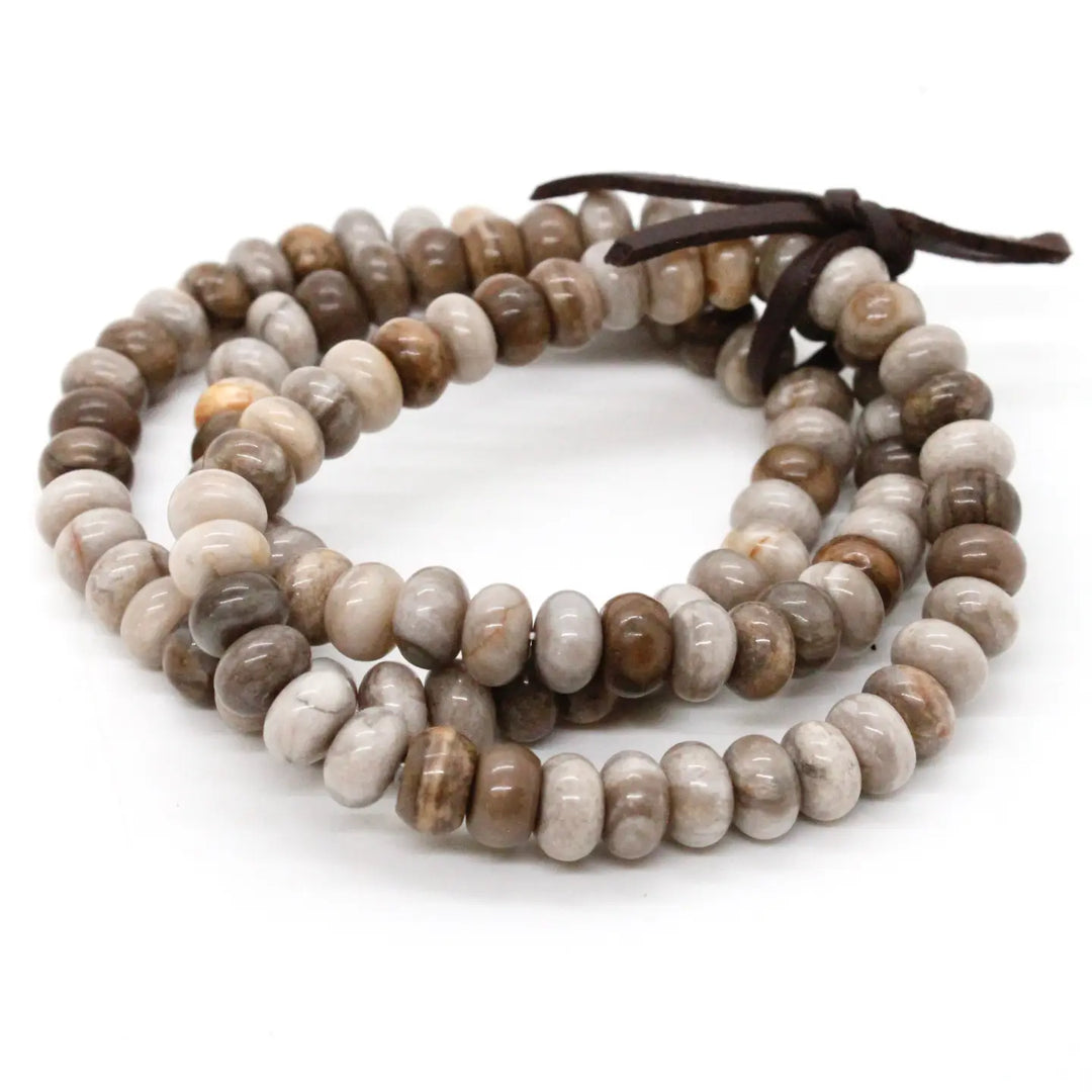 BRACELET SILVER LEAF JASPER