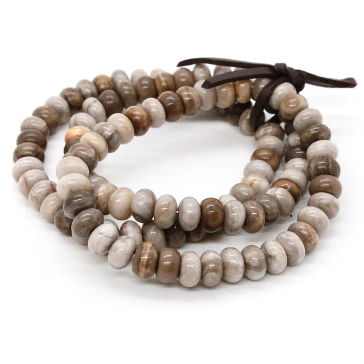 BRACELET SILVER LEAF JASPER