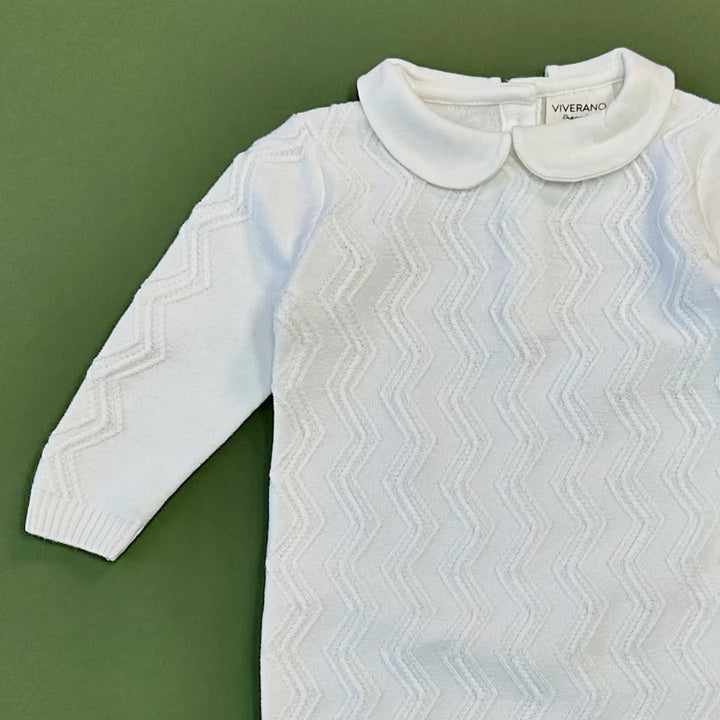 JUMPSUIT DOVE WHITE CHEVRON