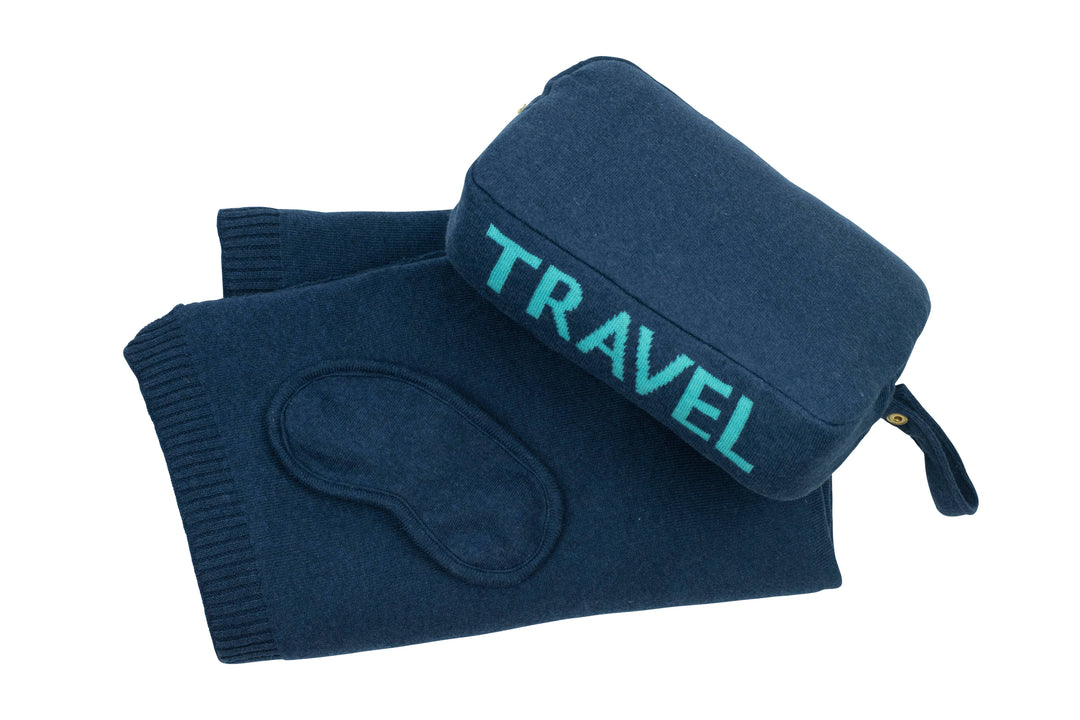 BLANKET/MASK TRAVEL NAVY/TIFFANY