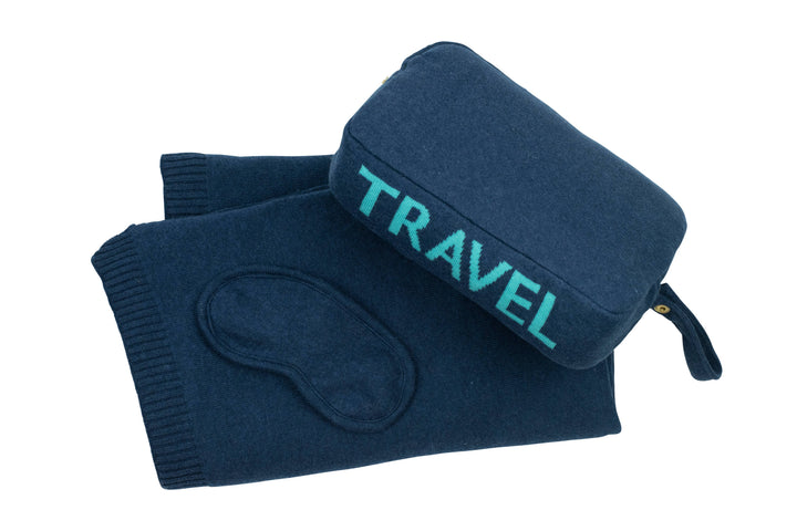 BLANKET/MASK TRAVEL NAVY/TIFFANY