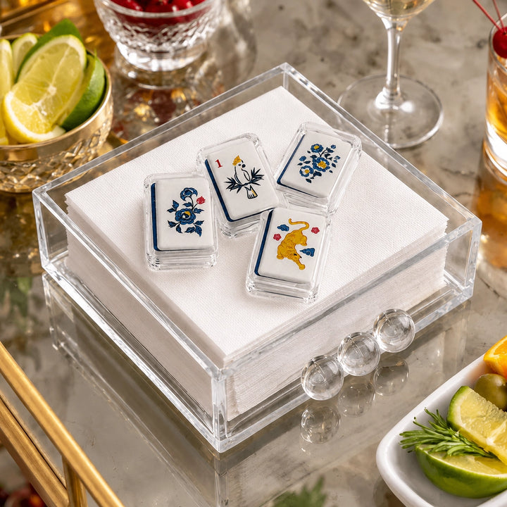 NAPKIN WEIGHT MAHJONG 2 & HOLDER