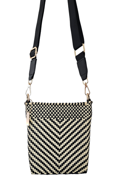 CROSSBODY BAG SLIM LUXE IVORY/BLACK # 79038