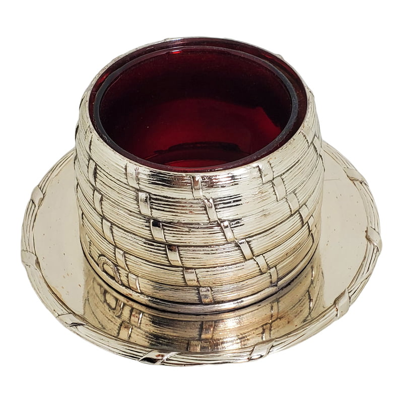 HONEY POT WITH SILVER PLATE SPOON