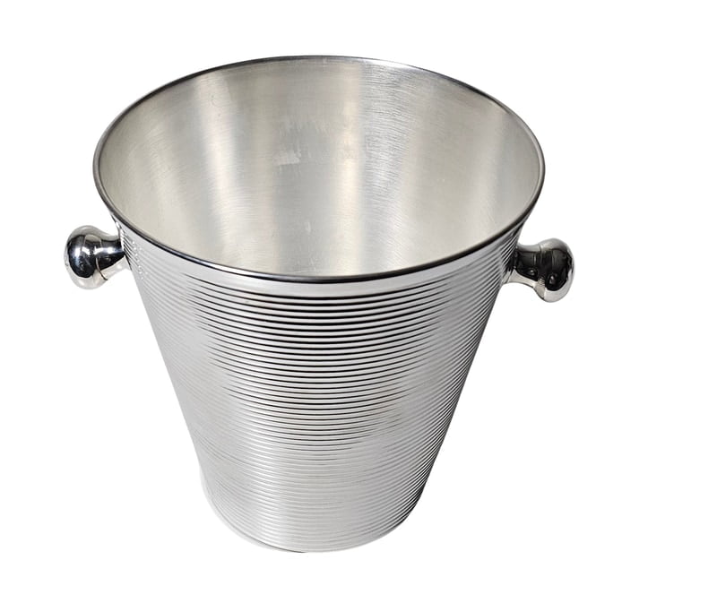 ICE BUCKET FULL RIBBED WITH BALL HANDLES