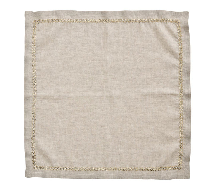 NAPKIN JARDIN NATURAL/GOLD/SILVER #60287
