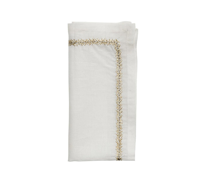NAPKIN JARDIN WHITE/COLG/SILVER #60288