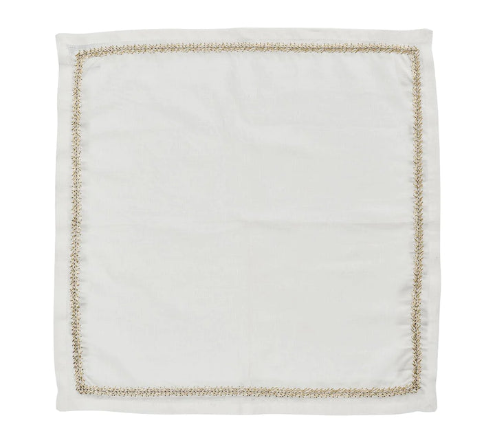NAPKIN JARDIN WHITE/COLG/SILVER #60288