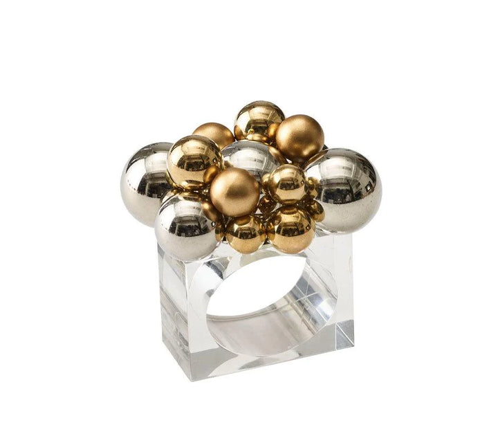 NAPKIN RING BAUBLE GOLD & SILVER #60297