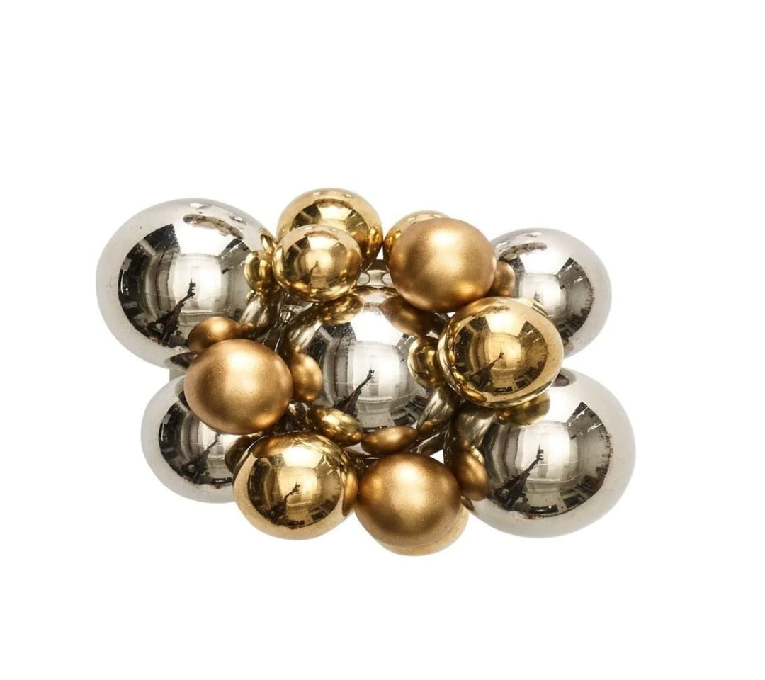 NAPKIN RING BAUBLE GOLD & SILVER #60297