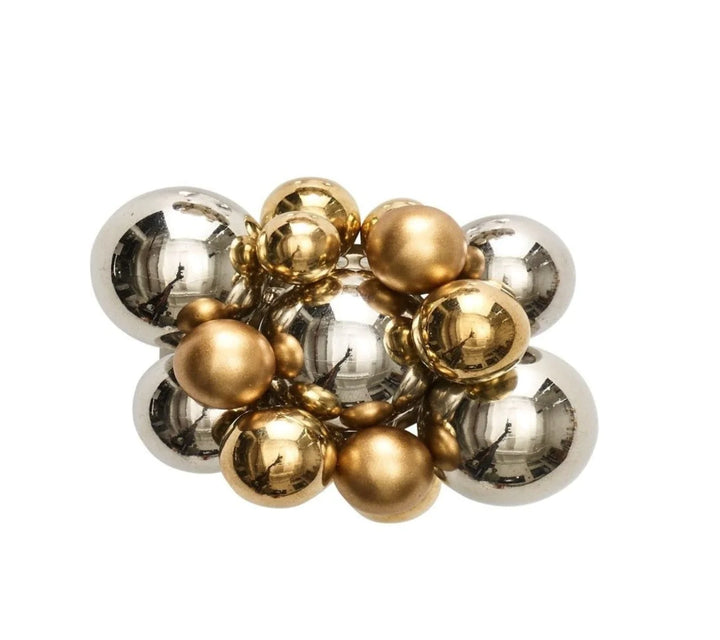 NAPKIN RING BAUBLE GOLD & SILVER #60297