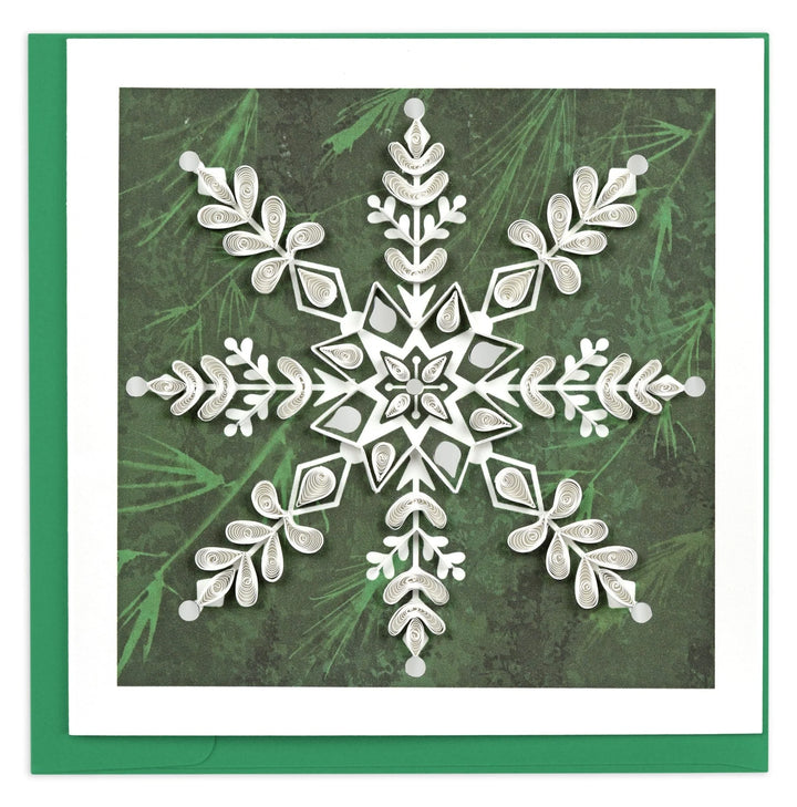 GREETING CARD "SNOWFLAKE ON PINE"