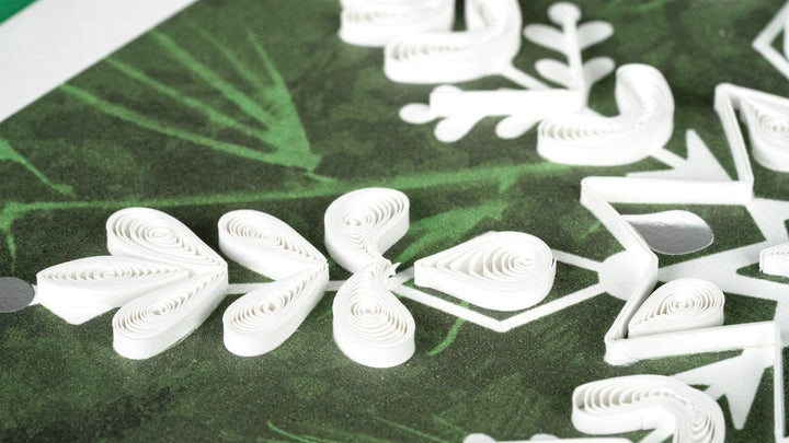 GREETING CARD "SNOWFLAKE ON PINE"