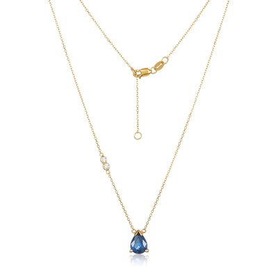 MABEL CHONG NECKLACE CEYLON PEAR SHAPED SAPPHIRE