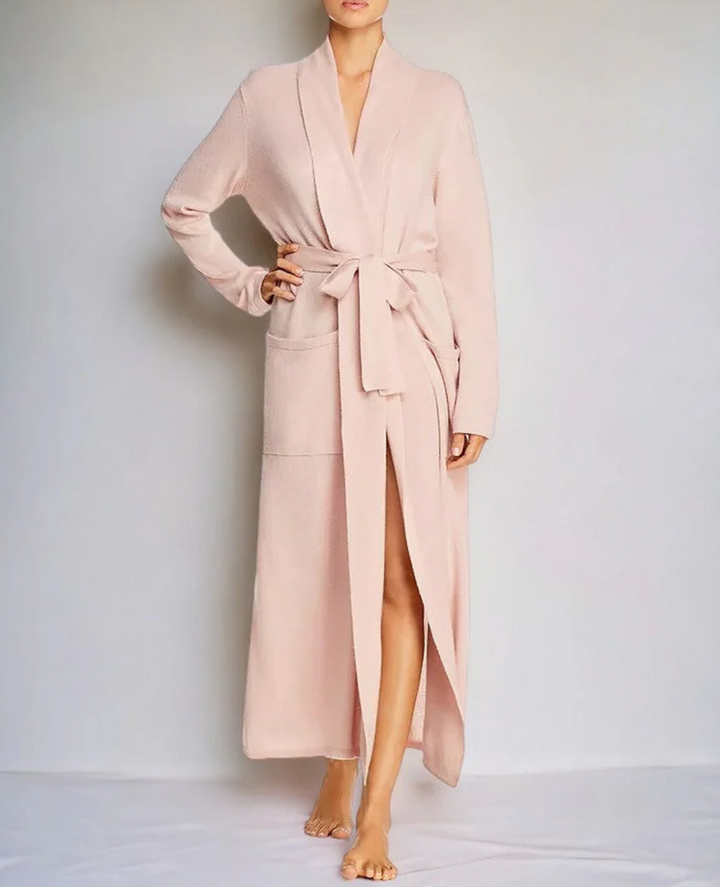 ROBE LONG WRAP CHAMPAGNE PINK