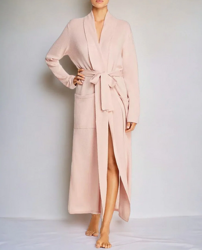 ARLOTTA ROBE LONG WRAP CHAMPAGNE PINK (Available in 2 Sizes)