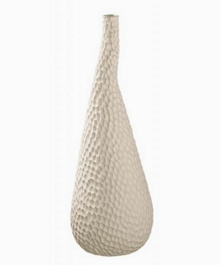 VASE TALL NATURAL CLAY CARVE