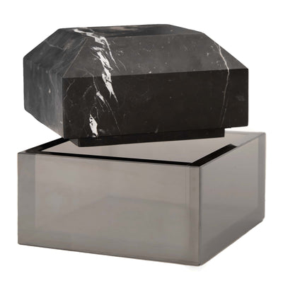 BOX SMOKE CRYSTAL WITH FACETED MARBLE LID