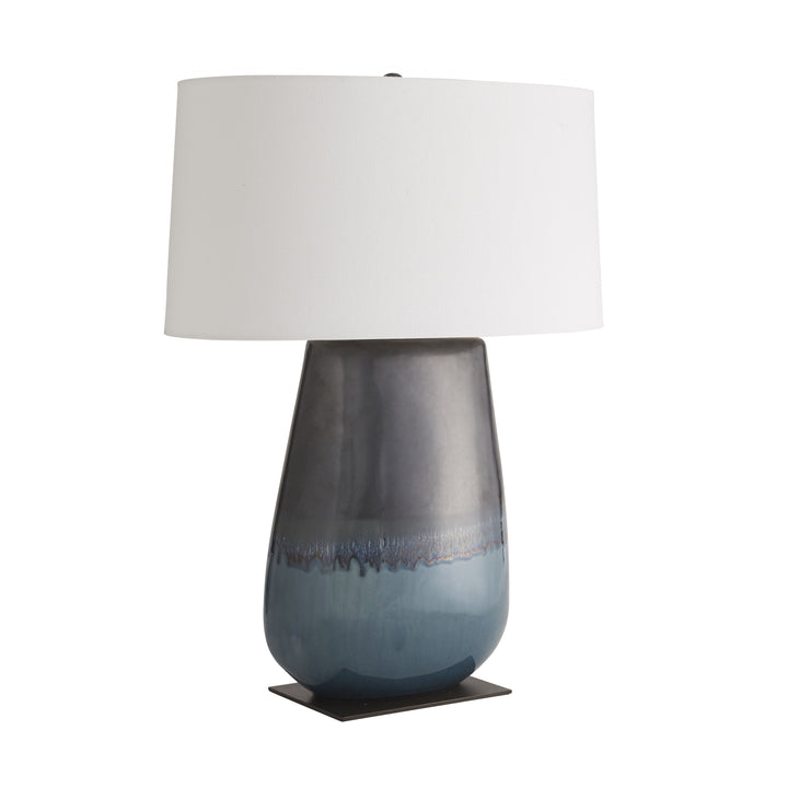 TABLE LAMP GUNMETAL & TEAL CERAMIC #61036