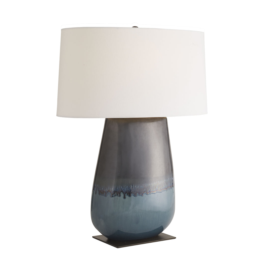 TABLE LAMP GUNMETAL & TEAL CERAMIC #61036