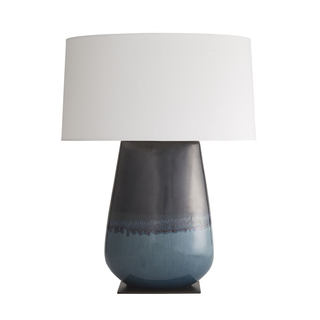 TABLE LAMP GUNMETAL & TEAL CERAMIC #61036