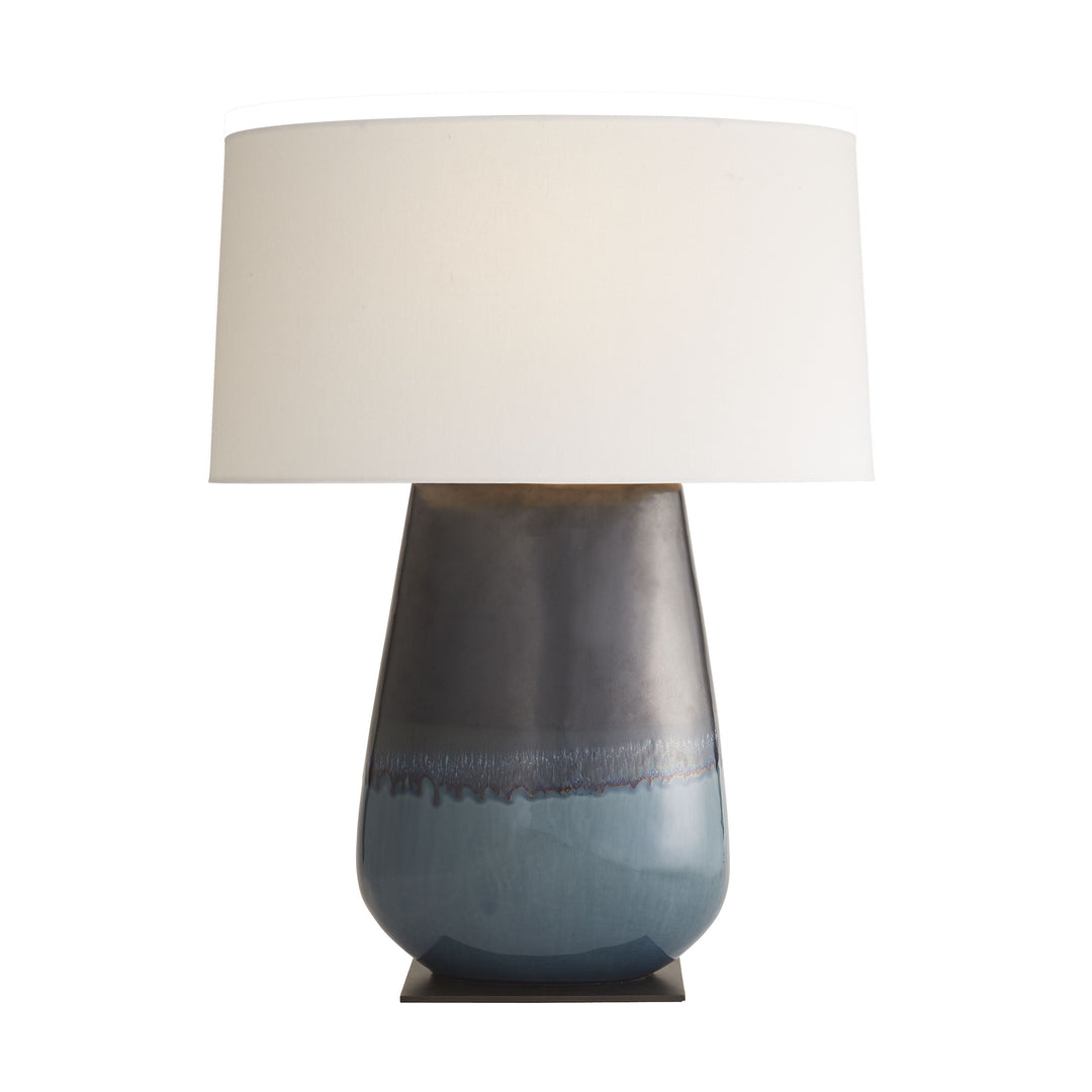 TABLE LAMP GUNMETAL & TEAL CERAMIC #61036