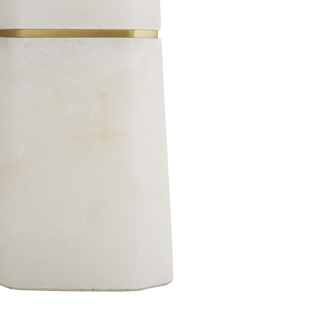 TABLE LAMP WHITE ALABASTER WITH BRASS #61042