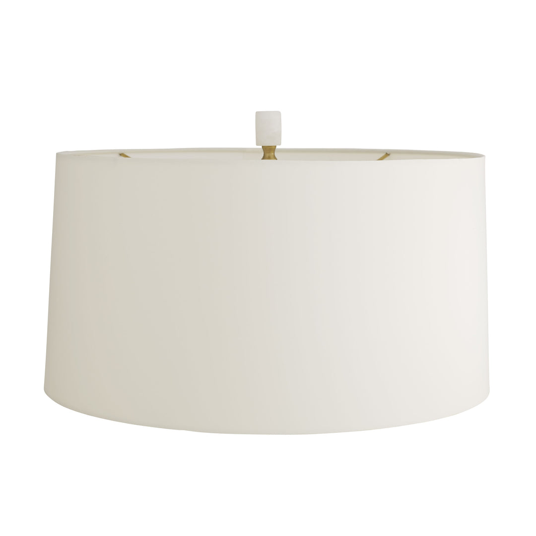 TABLE LAMP WHITE ALABASTER WITH BRASS #61042