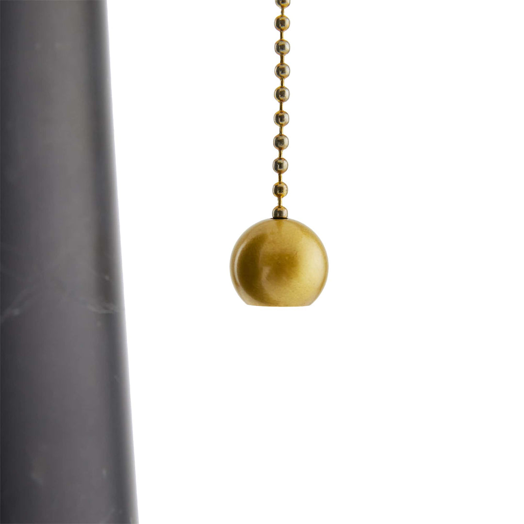 TABLE LAMP DOUBLE SOCKET BLACK MARBLE & BRASS #61047