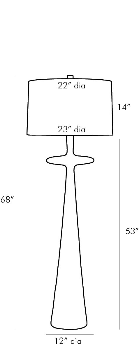 FLOOR LAMP ELONGATED ANTIQUE ALUMINIUM #61049