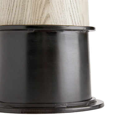 FLOOR LAMP OAK WITH SMOKED GREY FINISH