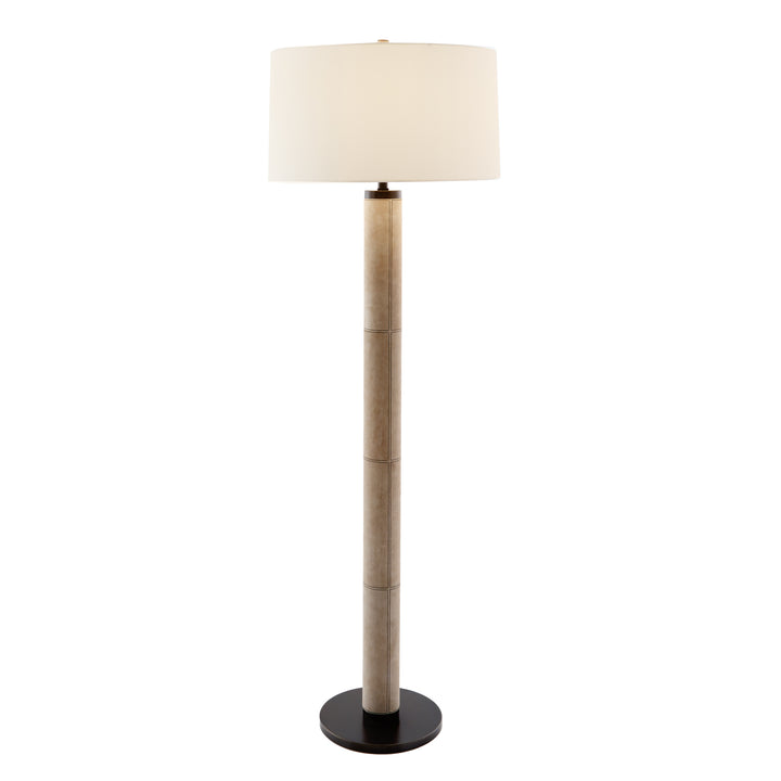 FLOOR LAMP BONE SUEDE WITH BRASS BASE #61051