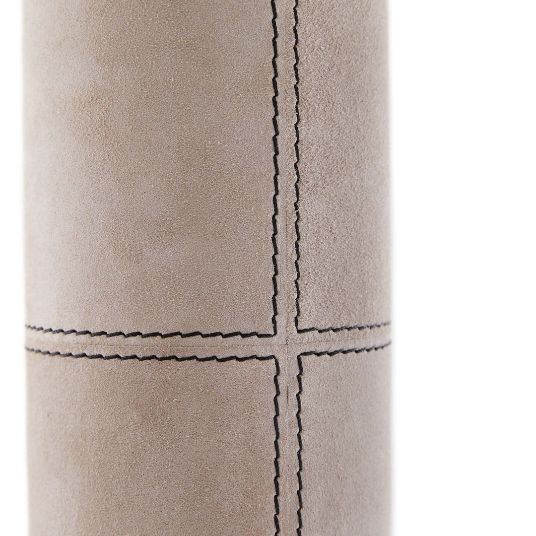 FLOOR LAMP BONE SUEDE WITH BRASS BASE #61051