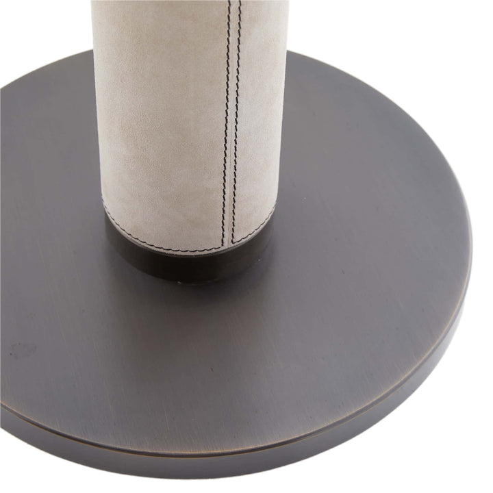 FLOOR LAMP BONE SUEDE WITH BRASS BASE #61051