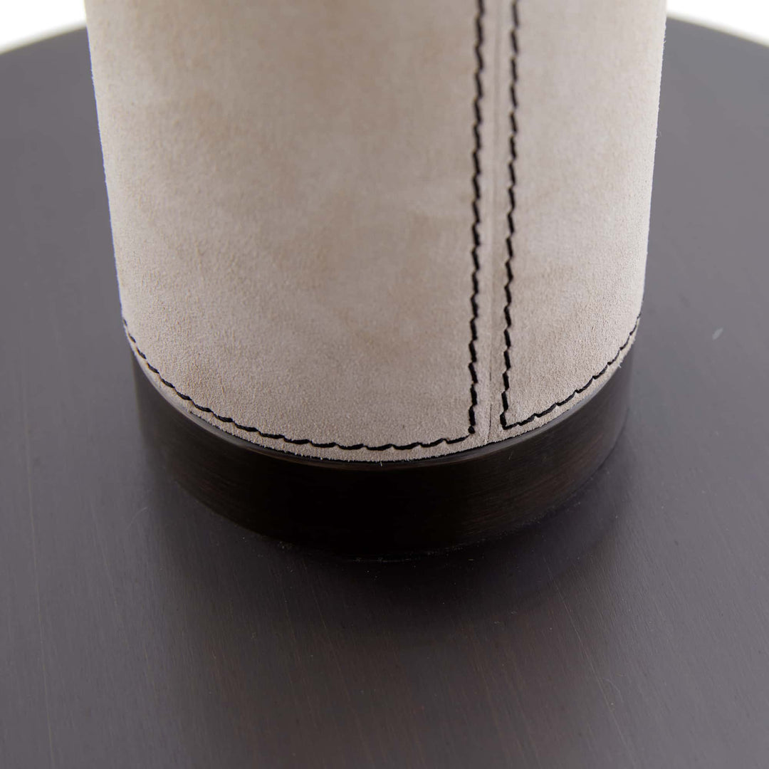 FLOOR LAMP BONE SUEDE WITH BRASS BASE #61051