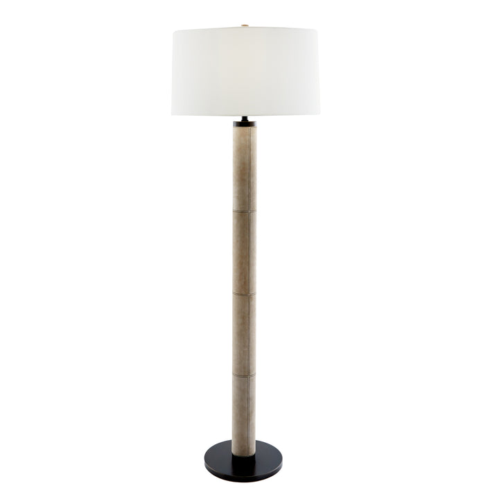 FLOOR LAMP BONE SUEDE WITH BRASS BASE #61051
