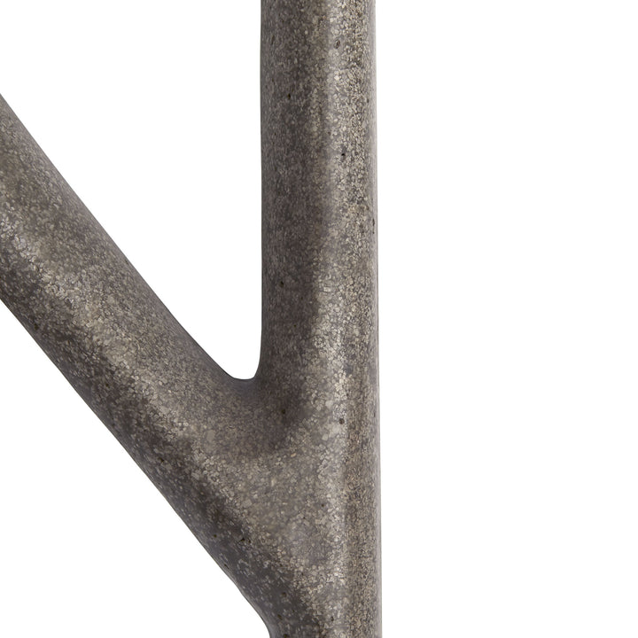 FLOOR LAMP ARCHED GRAPHITE WITH ANTIQUE BRASS BASE (NRD) #61052