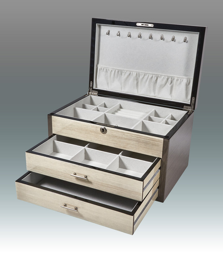 BOX JEWELRY GREY/NATURAL 2 DRAWERS #61210