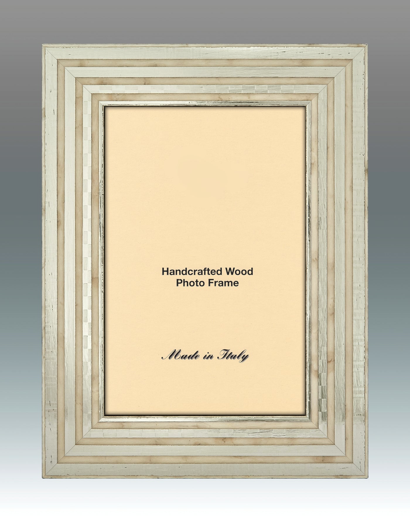 FRAME BOLD STRIPE BORDER WOOD WHITE (Available in 2 Sizes)