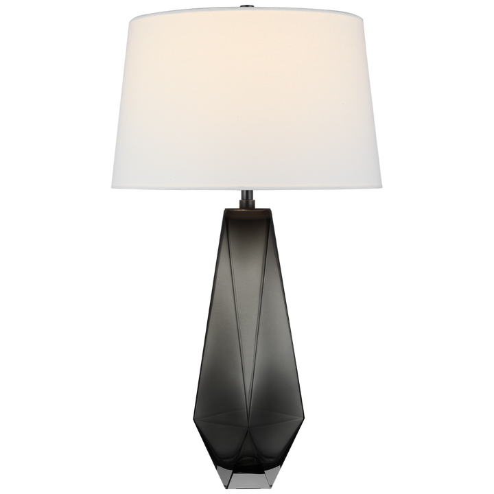 TABLE LAMP PRISM SMOKED GLASS MED #61369