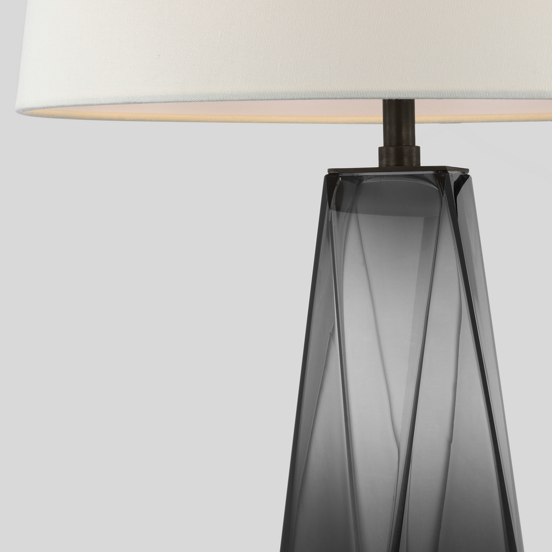 TABLE LAMP PRISM SMOKED GLASS MED #61369