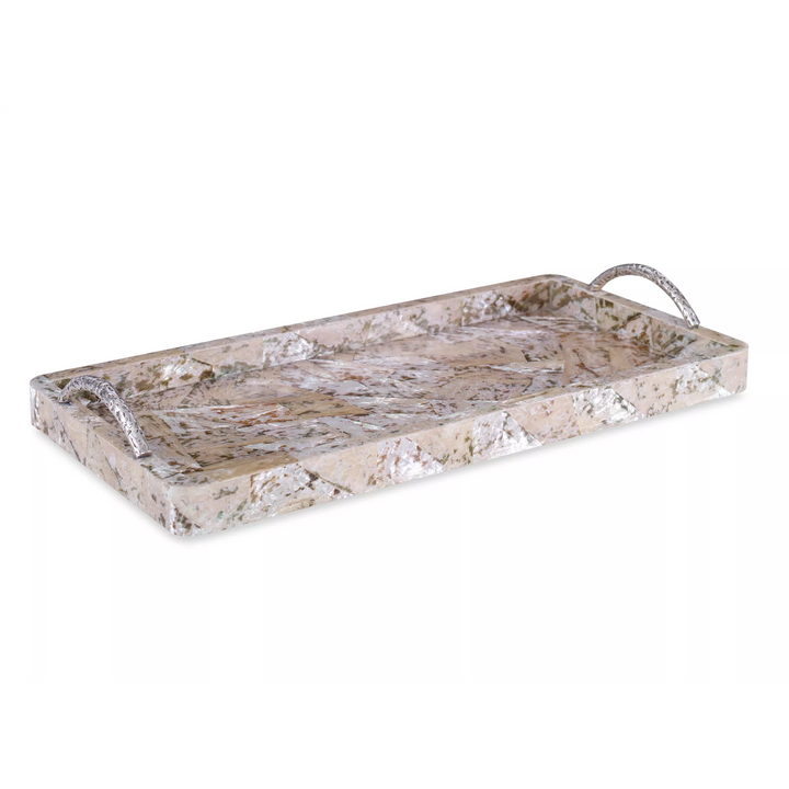 TRAY NATURAL ABALONE SHELL W/ HANDLES (NRD) #61471
